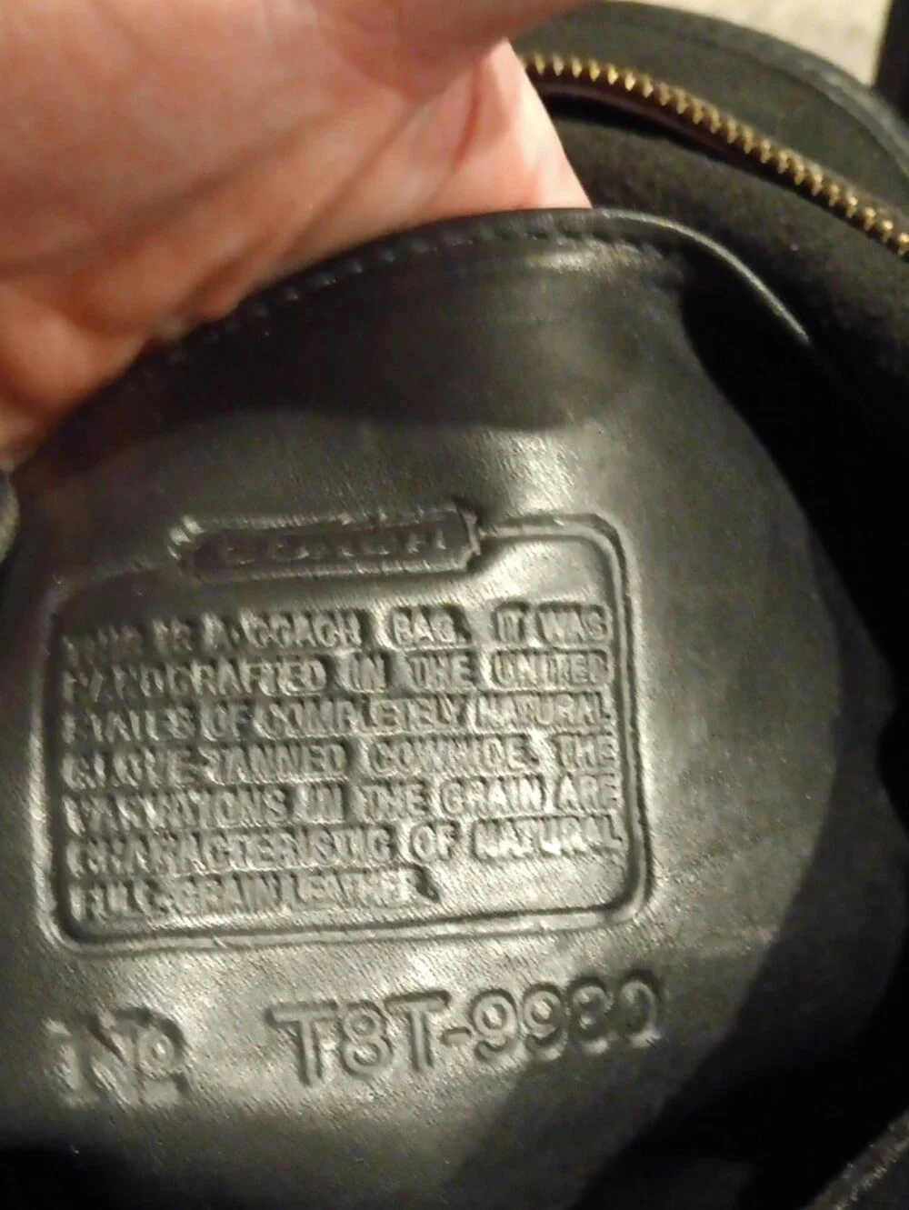 Authentic Vintage Coach Taft Bag — Style 9980 (Black)